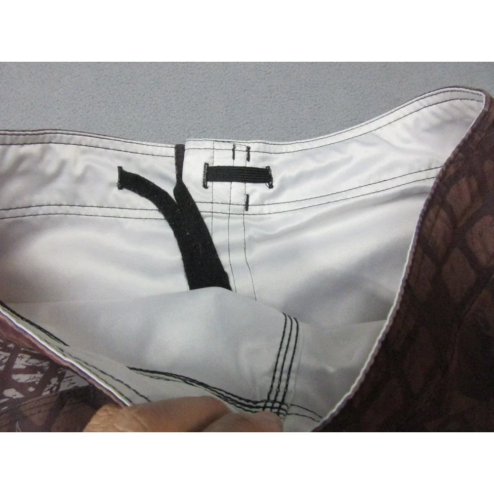 Tapout Shorts Mens Large Brown Check UFC MMA Board Drawstring Jiu Jitsu Y2K